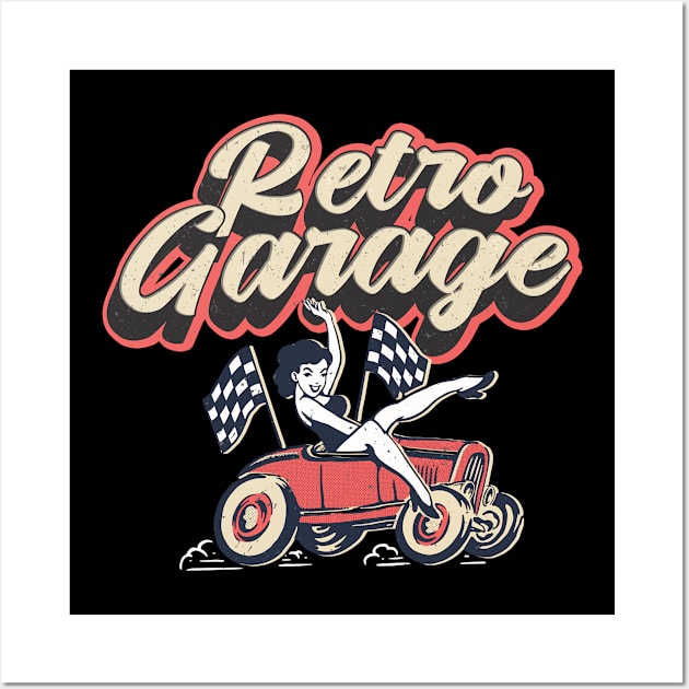 Retro Garage Car Mechanic Repair Workshop Wall Art by Foxxy Merch